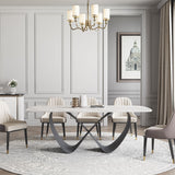 White Dining Table With Butterfly Shape Base White