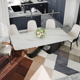 White Dining Table With Butterfly Shape Base White