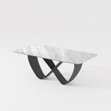 White Dining Table With Butterfly Shape Base White