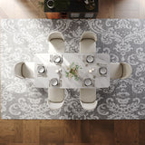 White Dining Table With Butterfly Shape Base White