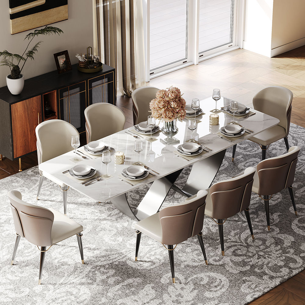 White Dining Table With Butterfly Shape Base White