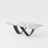 White Dining Table With Butterfly Shape Base White