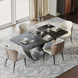 White Dining Table With Butterfly Shape Base Black