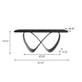 White Dining Table With Butterfly Shape Base Black