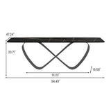 White Dining Table With Butterfly Shape Base Black