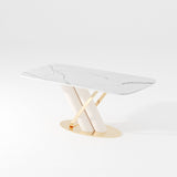 Modern White Pedestal Kitchen Table | X-Shaped Design | Free Shipping White