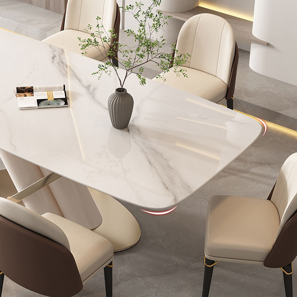 Modern White Pedestal Kitchen Table | X-Shaped Design | Free Shipping White