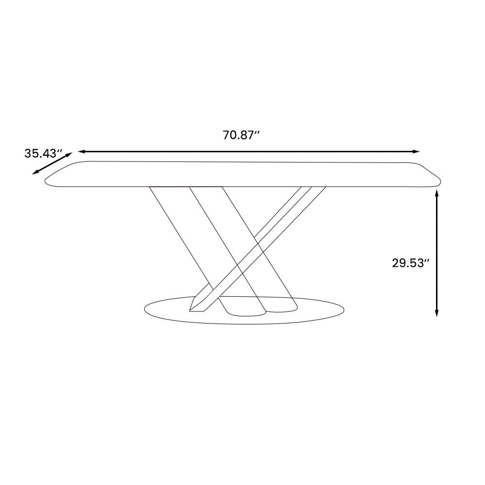 Modern White Pedestal Kitchen Table | X-Shaped Design | Free Shipping White