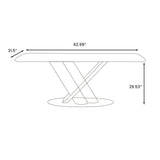 Modern White Pedestal Kitchen Table | X-Shaped Design | Free Shipping Gold