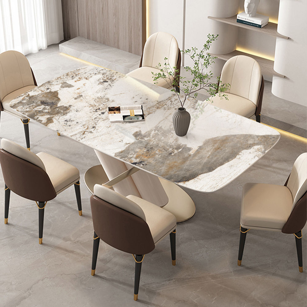 Modern White Pedestal Kitchen Table | X-Shaped Design | Free Shipping Gold