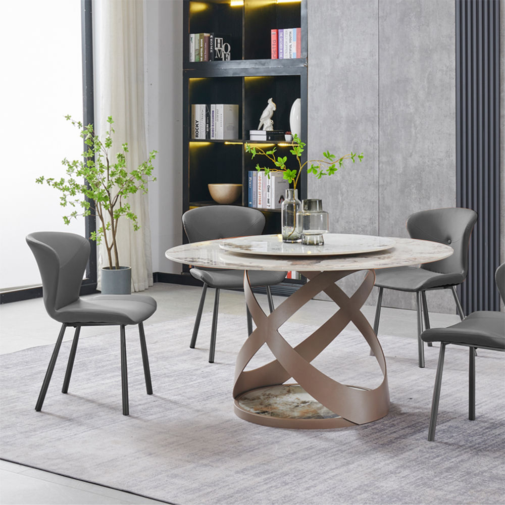 Comfortable Winged Dining Chairs With Thicker Iron Legs Gray