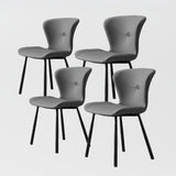 Comfortable Winged Dining Chairs With Thicker Iron Legs Gray