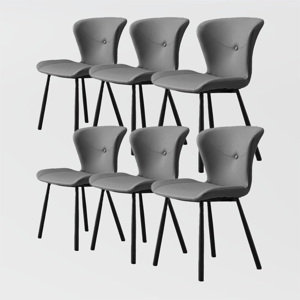 Comfortable Winged Dining Chairs With Thicker Iron Legs Gray