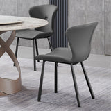 Comfortable Winged Dining Chairs With Thicker Iron Legs Gray