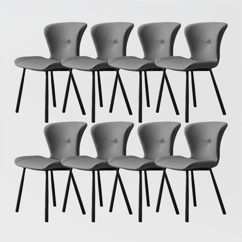 Comfortable Winged Dining Chairs With Thicker Iron Legs Gray