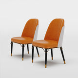 Stylish Leather Chairs| Roka | Free Shipping | Assembly Needed Orange