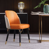 Stylish Leather Chairs| Roka | Free Shipping | Assembly Needed Orange