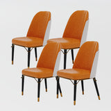 Stylish Leather Chairs| Roka | Free Shipping | Assembly Needed Orange