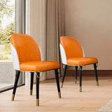 Stylish Leather Chairs| Roka | Free Shipping | Assembly Needed Orange