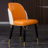 Stylish Leather Chairs| Roka | Free Shipping | Assembly Needed Orange