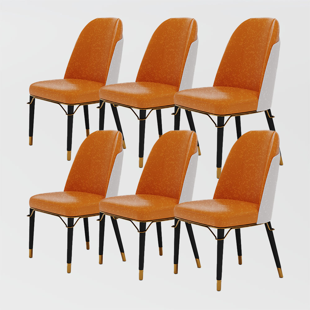 Stylish Leather Chairs| Roka | Free Shipping | Assembly Needed Orange