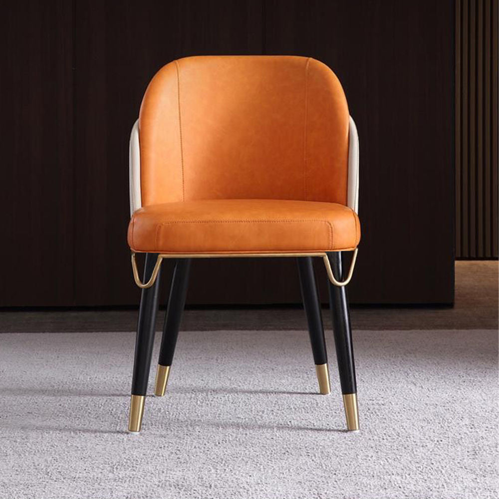 Stylish Leather Chairs| Roka | Free Shipping | Assembly Needed Orange