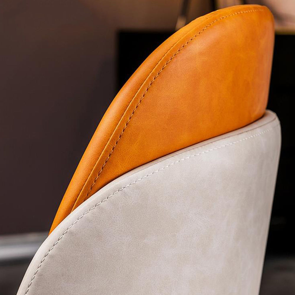 Stylish Leather Chairs| Roka | Free Shipping | Assembly Needed Orange