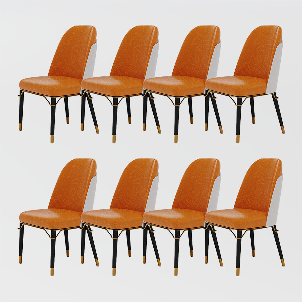 Stylish Leather Chairs| Roka | Free Shipping | Assembly Needed Orange