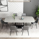 Modern Rectangle Gray Sintered Stone Dining Table Gray