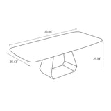 Modern Rectangle Gray Sintered Stone Dining Table White