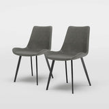 Comfortable Pu Leather Dining Chair Set (Set Of 2)| Free Shipping Gray