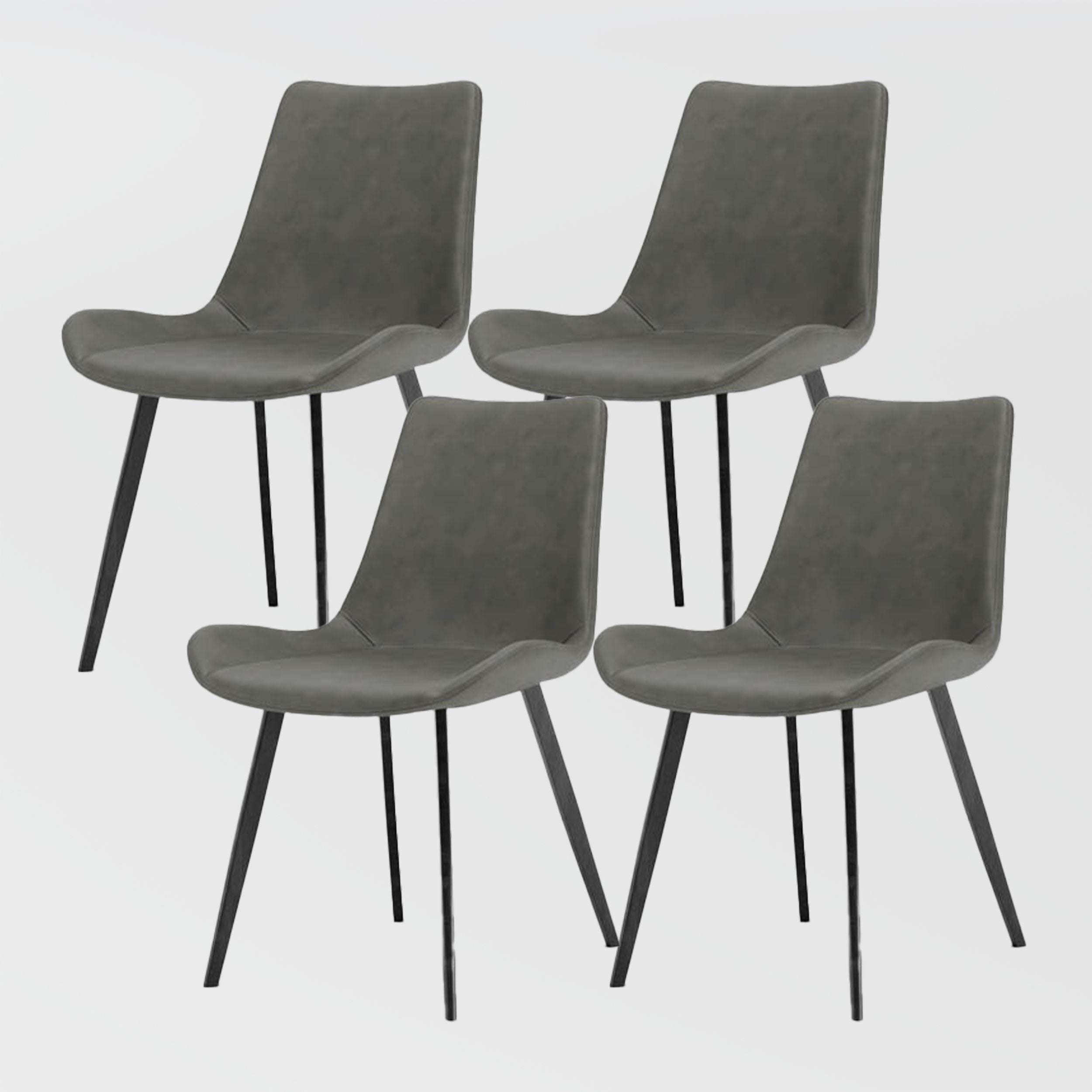 Comfortable Pu Leather Dining Chair Set (Set Of 2)| Free Shipping Gray
