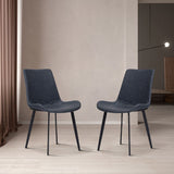 Comfortable Pu Leather Dining Chair Set (Set Of 2)| Free Shipping Navy Blue