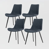 Comfortable Pu Leather Dining Chair Set (Set Of 2)| Free Shipping Navy Blue