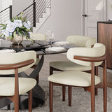 Modern White Round Dining Table with X Carbon Base Glass Gray