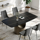 Affordable Modern Minimalist Dining Table Bronze Matte Black