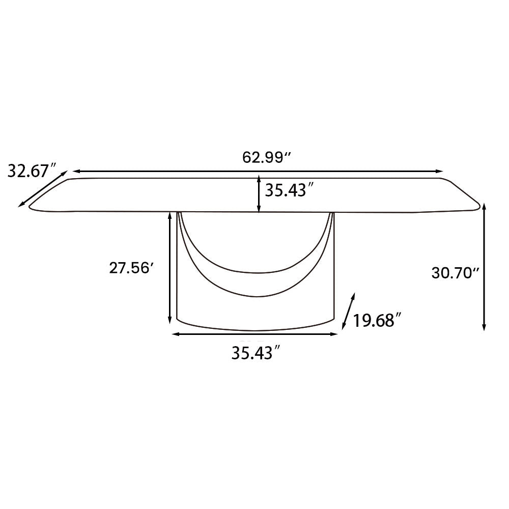 Affordable Modern Minimalist Dining Table Bronze Matte Black