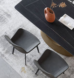 Affordable Modern Minimalist Dining Table Bronze Matte Black