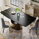 Affordable Modern Minimalist Dining Table Bronze Matte Black