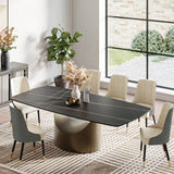 Affordable Modern Minimalist Dining Table Bronze Matte Black