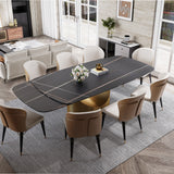 Affordable Modern Minimalist Dining Table Bronze Matte Black