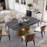 Affordable Modern Minimalist Dining Table Bronze Matte Black