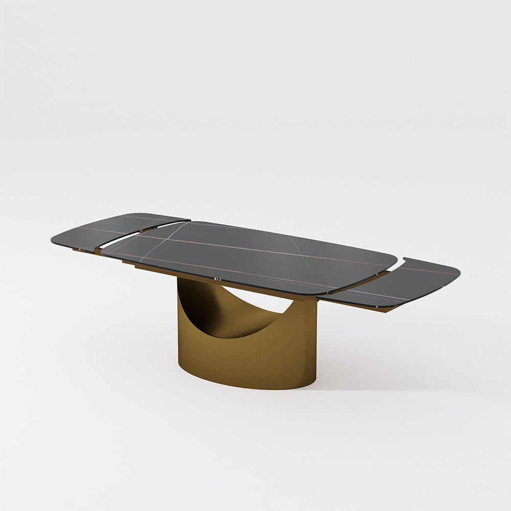 Affordable Modern Minimalist Dining Table Bronze Matte Black