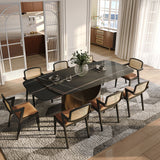 Affordable Modern Minimalist Dining Table Bronze Matte Black