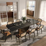 Affordable Modern Minimalist Dining Table Bronze Matte Black