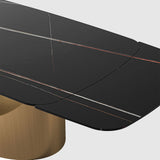 Affordable Modern Minimalist Dining Table Bronze Matte Black