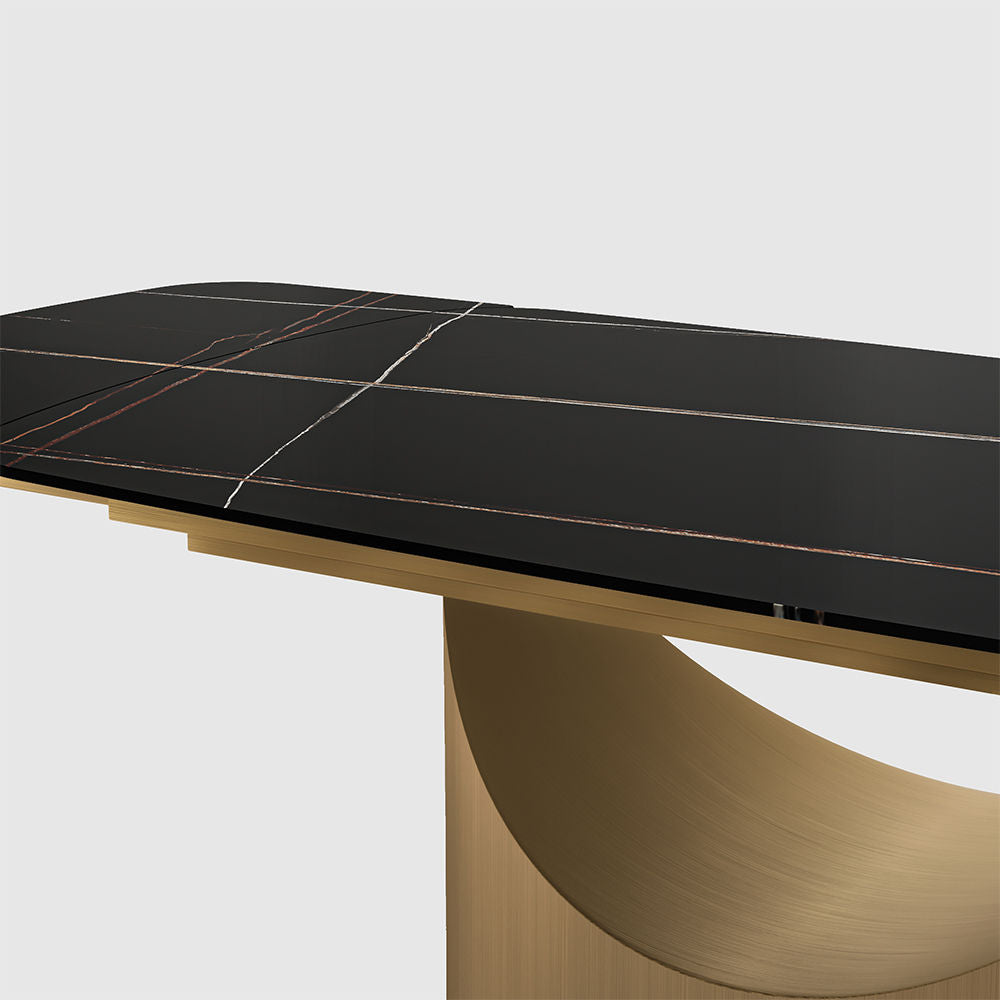 Affordable Modern Minimalist Dining Table Bronze Matte Black