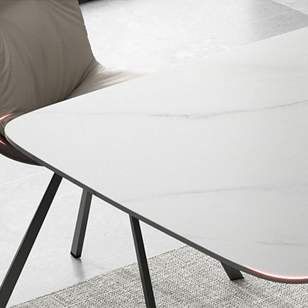 Affordable Modern Minimalist Dining Table Bronze Matte White