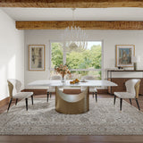 Affordable Modern Minimalist Dining Table Bronze Matte White