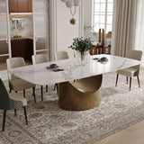 Affordable Modern Minimalist Dining Table Bronze Matte White